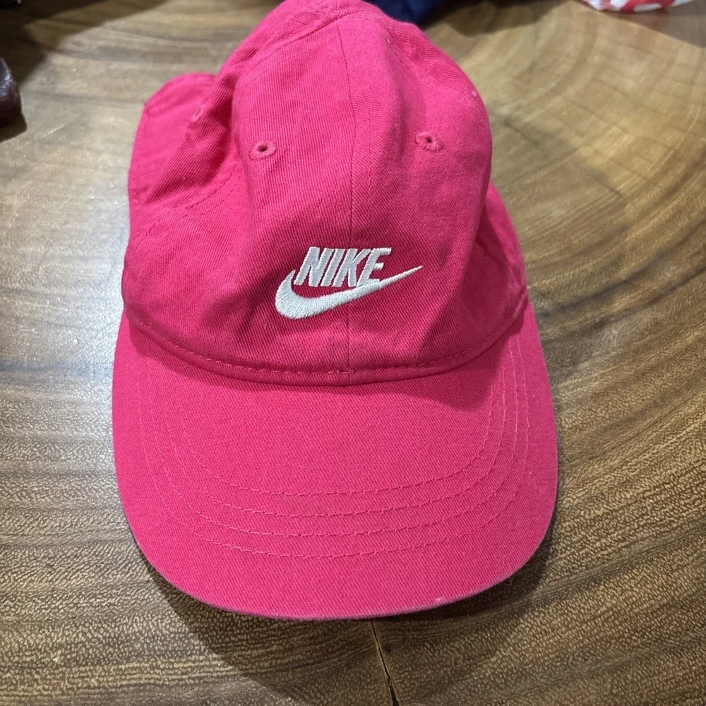 Nike Swoosh Embroidered Logo Cap Hat Adjustable Hot Pink Girls Size Toddler